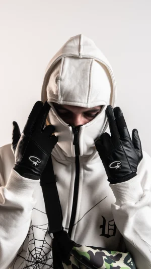 Balaclava hoodie white
